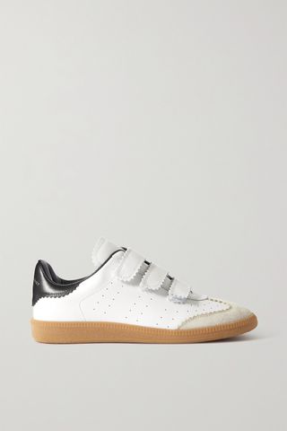 Isabel Marant + Beth Suede-Trimmed Leather Sneakers