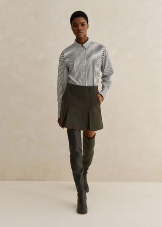 Me+Em + Flannel Pleated Mini Skirt