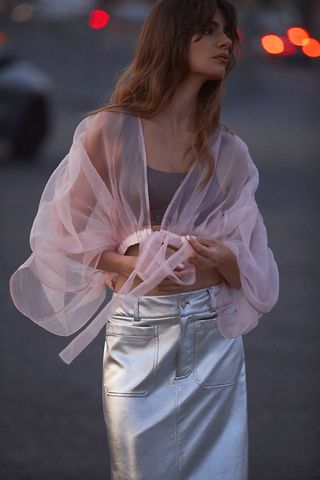 Maeve + The Colette Metallic Maxi Skirt by Maeve