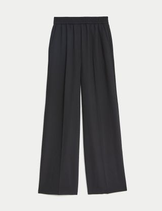 M&S Collection + Woven Elasticated Waist Wide Leg Trousers
