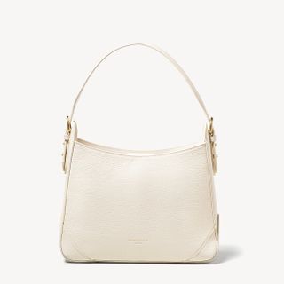 Aspinal of London + Hobo Bag in Ivory Pebble