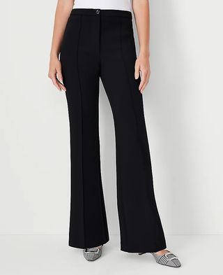 Ann Taylor + The Flare Trouser Pant in Double Crepe
