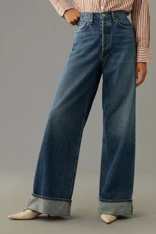Agolde + Dame High-Rise Wide-Leg Jeans in Control