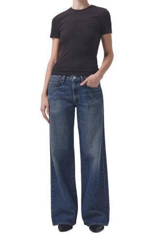 Agolde + Clara High Waist Wide Leg Organic Cotton Jeans