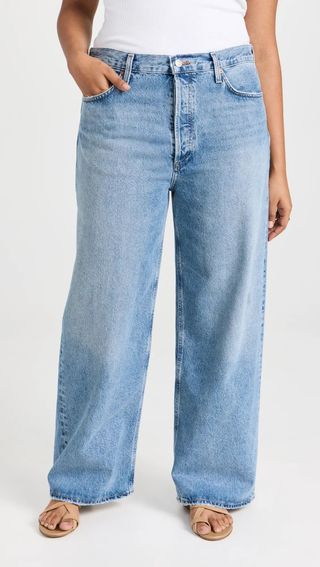 Agolde + Low Slung Baggy Jeans in Libertine
