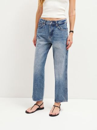 Reformation + Val 90s Mid Rise Straight Cropped Jeans in Ponce