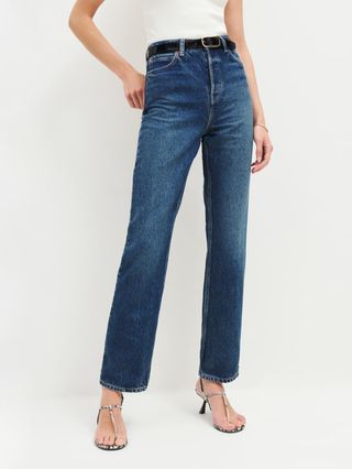 Reformation + Cynthia High Rise Straight Jeans in Lanier