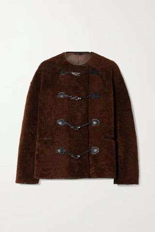 Toteme + Leather-Trimmed Shearling Jacket