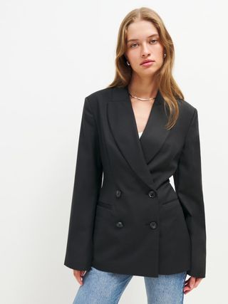 The Reformation + Martins Fitted Double Breasted Blazer