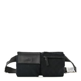 Gucci + Pre-Owned Monogram Double Pocket Belt Bag Black