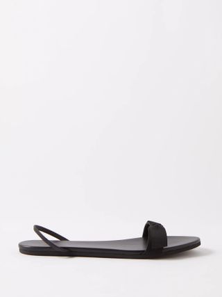 The Row + Bow Silk-Faille And Leather Slingback Sandals