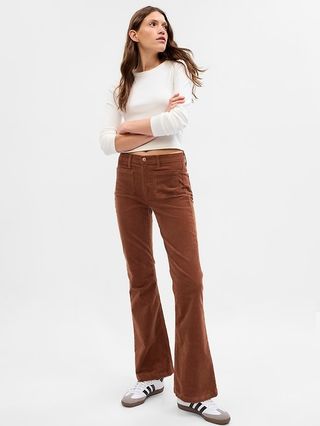 Gap + High Rise Corduroy '70s Flare Pants With Washwell