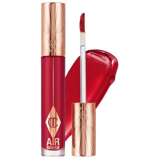 Charlotte Tilbury + Airbrush Flawless Matte Lip Blur Liquid Lipstick in Ruby Blur