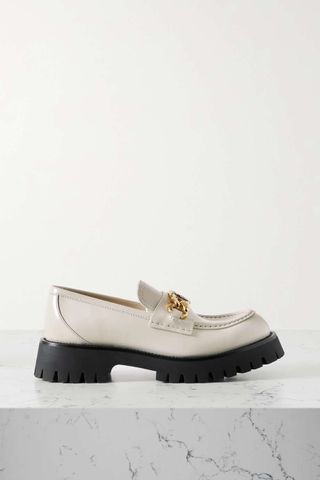 Gucci + Jeanne Embellished Leather Platform Loafers