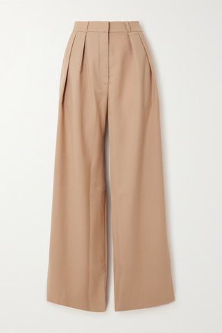 The Frankie Shop + Tansy Pleated Twill Wide-Leg Pants
