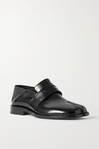 Maison Margiela + Split-Toe Patent-Leather Collapsible-Heel Loafers