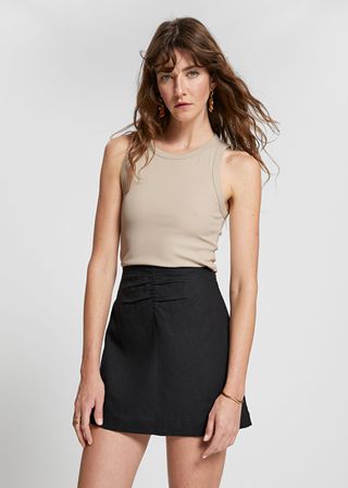 & Other Stories + Slim-Fit Ruched Detail Mini Skirt