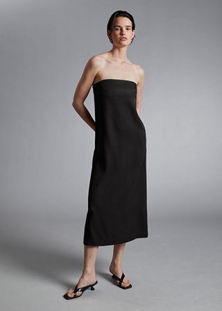 & Other Stories + Strapless Bustier Midi Dress