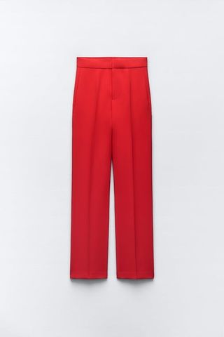 Zara + High-Waisted Straight Cut Pants