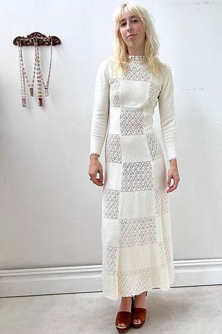 Anna Corinna + Vintage Hand Crochet Maxi Dress
