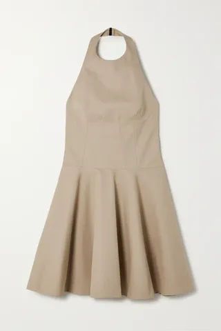 Alaïa + Fluted Twill Halterneck Mini Dress