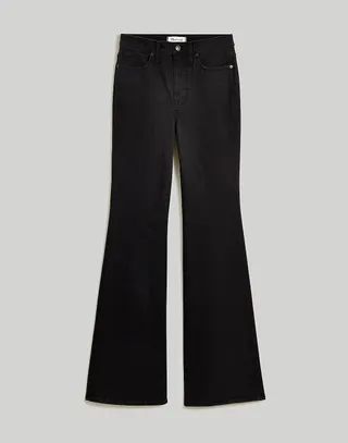 Madewell + Skinny Flare Jeans in Black Frost Wash