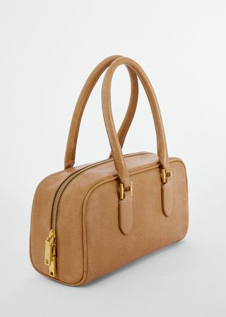 Mango + Rectangular Leather Handbag