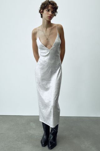 Zara + Sequinned Midi Dress
