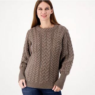 Aran Craft + Merino Wool Pullover Cable Sweater