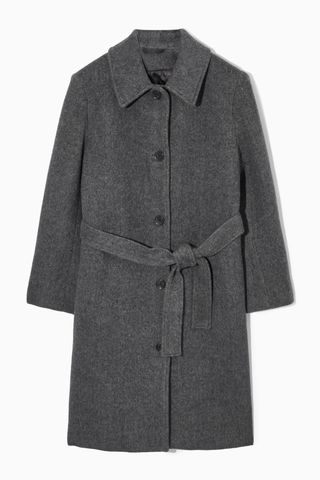 Cos + Belted Herringbone Wool Coat