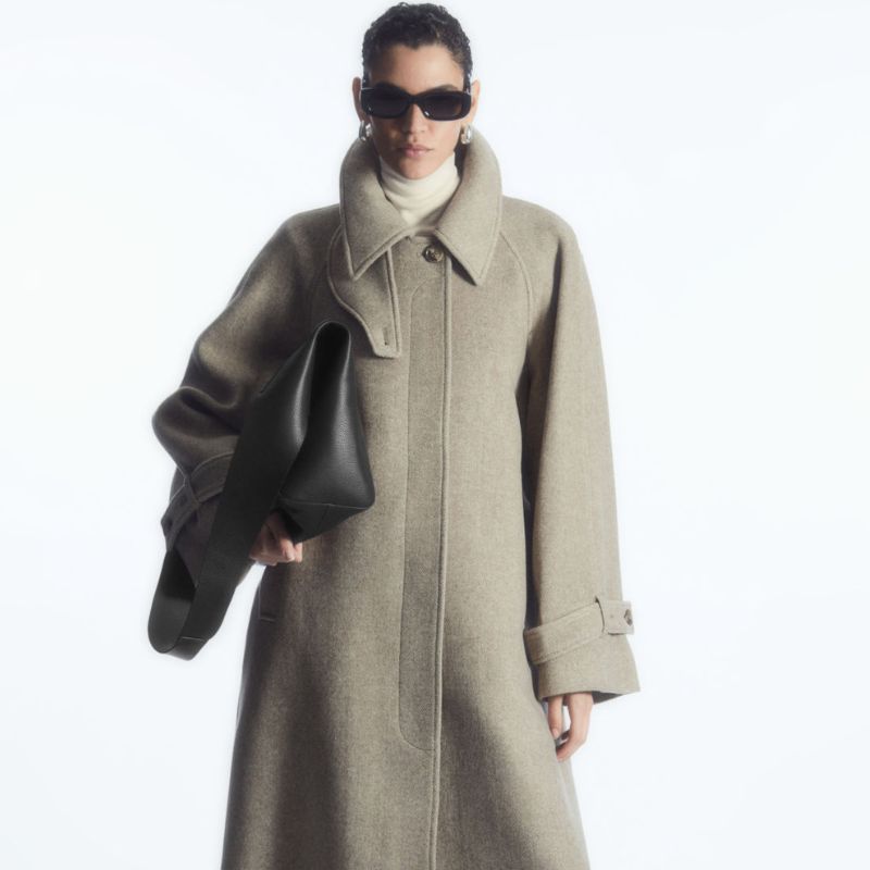 Cos square neck wool 2024 coat