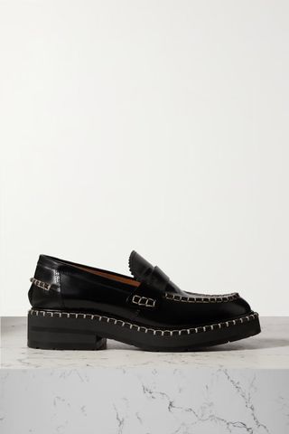 Chloe + Noua Whipstitched Leather Loafers