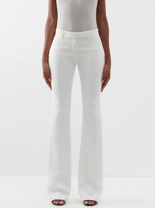 Alexander McQueen + Flared Crepe Tailored Trousers