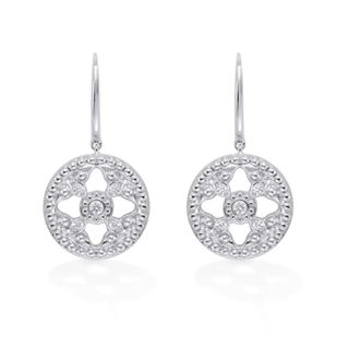 Mappin & Webb + Empress 18ct White Gold 0.17cttw Diamond Drop Earrings