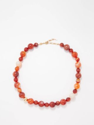 Anni Lu + Caramel Drops Agate & 24kt Gold-Plated Necklace