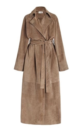 The Row + Poseidone Sueded-Leather Coat