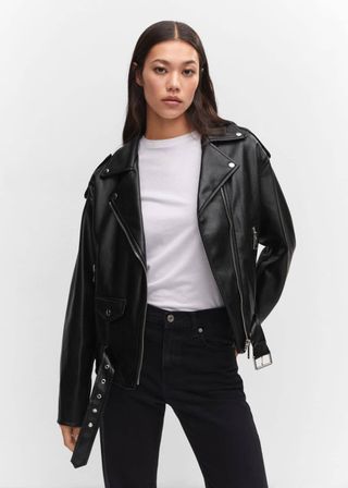 Mango + Zipped Biker Jacket