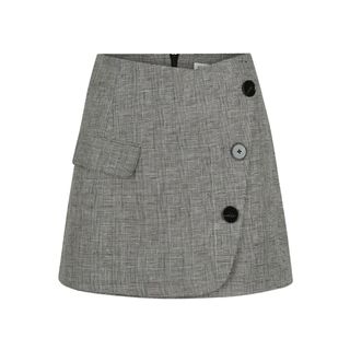 Shona Joy + Birilla Asymmetrical Button Mini Skirt