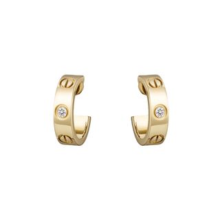 Cartier + Love Earrings, 2 Diamonds