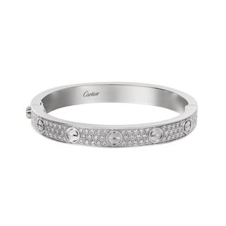 Cartier + Love Bracelet, Diamond-Paved