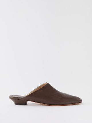 Khaite + Otto 15 Round-Toe Backless Leather Loafers