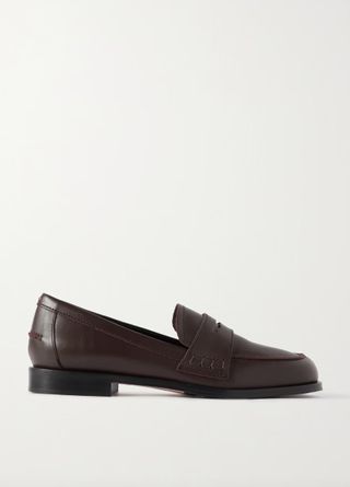 Aeyde + Oscar Leather Loafers in Chocolate