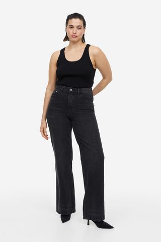 H&M + Wide Ultra High Jeans in Black