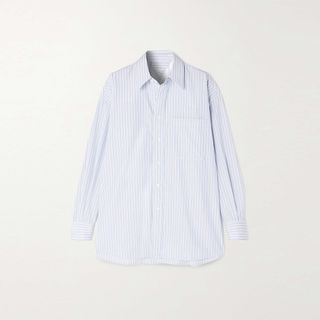 Bottega Veneta + Striped Cotton-Poplin Shirt