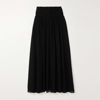 Chloé + Gathered Wool Midi Skirt