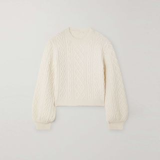 Chloé + Cable-Knit Wool and Cashmere Sweater
