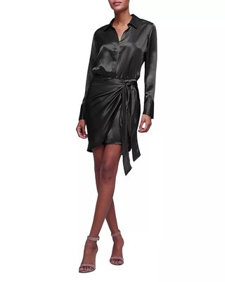 L'agence + Atlas Wrap Front Silk Dress
