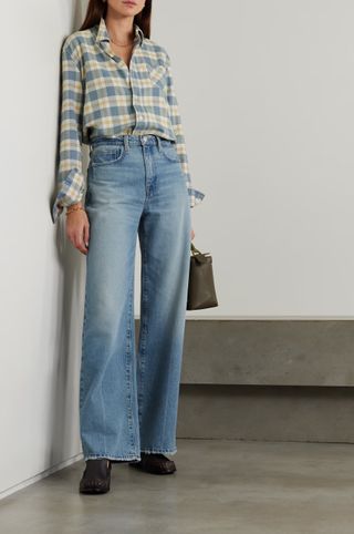 Frame + + Net Sustain Le Jane High-Rise Wide-Leg Jeans