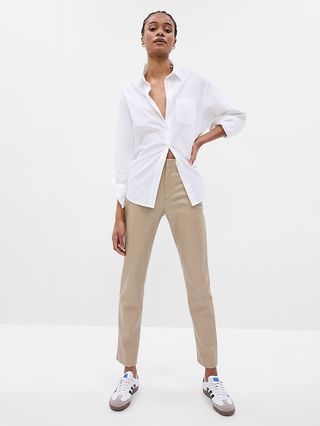 Gap + Mid Rise Faux-Leather Downtown Trousers