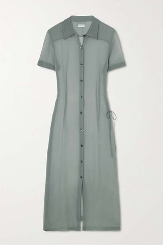 Dries Van Noten + Silk Crepe De Chine Shirt Dress